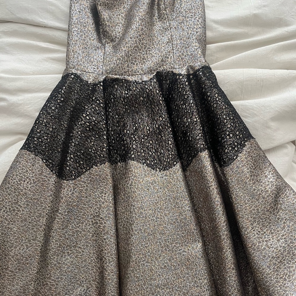 Anthropologie Black Strapless Fit and Flare Cocktail Dress